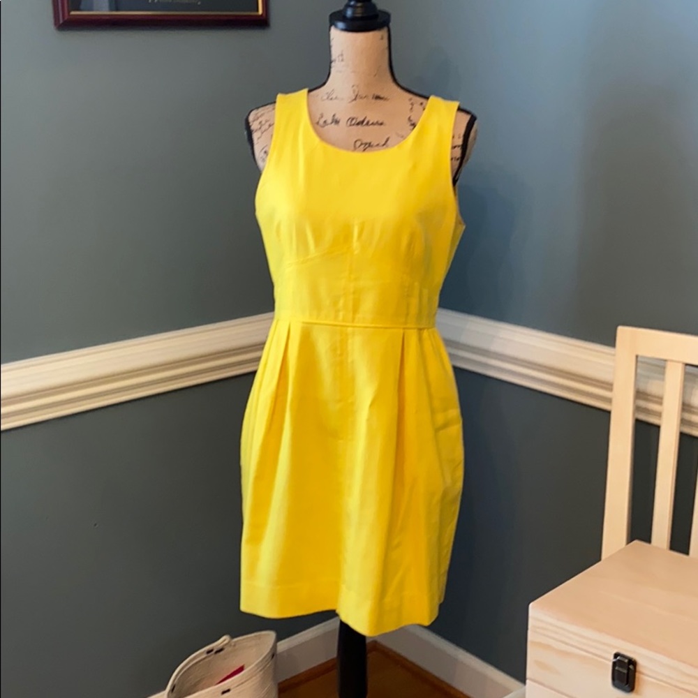 JCREW yellow shift dress, sz8